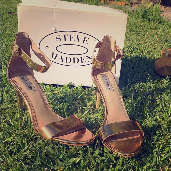Steve Madden Shoes - Steve Madden Rose Gold Quarter Strap Heels